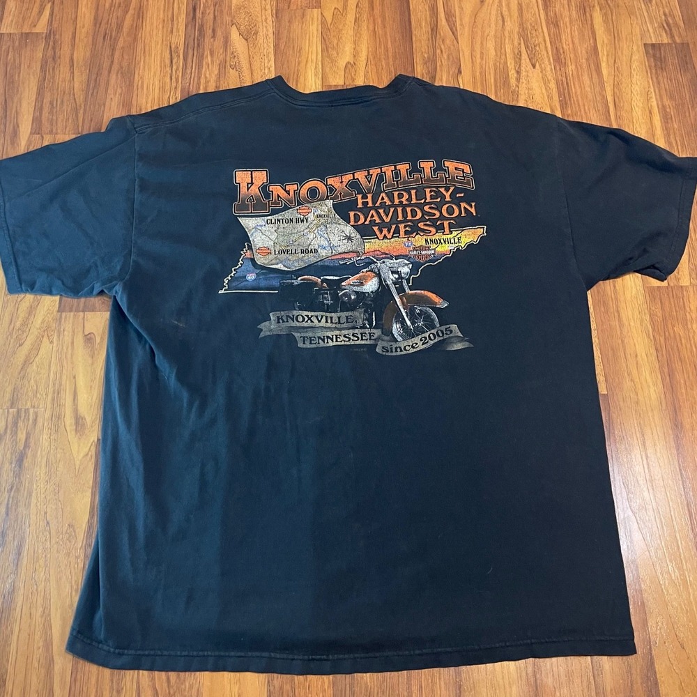 Harley Davidson Knoxville West T-Shirt Mens XL Black Eagle Graphic 2010 TN